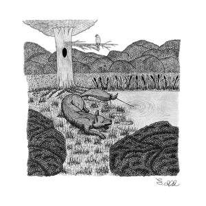 "Tail Bait" - 10x10" Fine Art Print